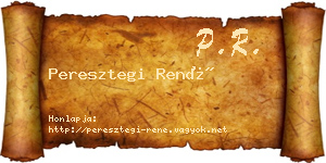 Peresztegi René névjegykártya